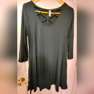 Zenana Hunter Green 3/4 Sleeve Dress Size Large